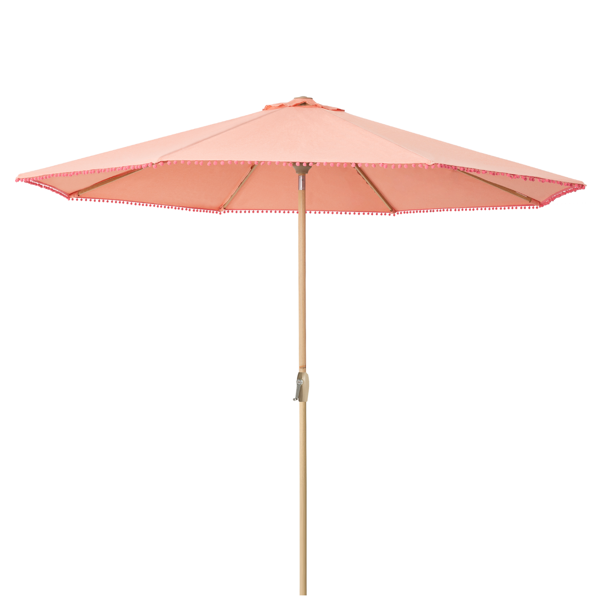 coral and aqua patio umbrella Tempera 10Ft Auto Tilt Flora Patio Umbrella Tassel Coral Red