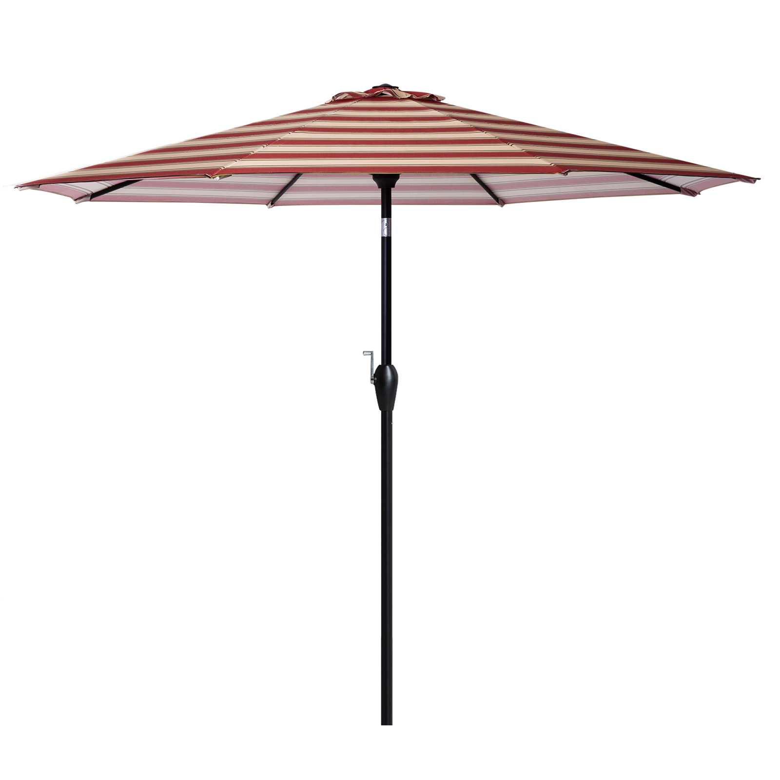 Tempera 9Ft Push Button Tilt Flora Patio Umbrella Merlot Stripe