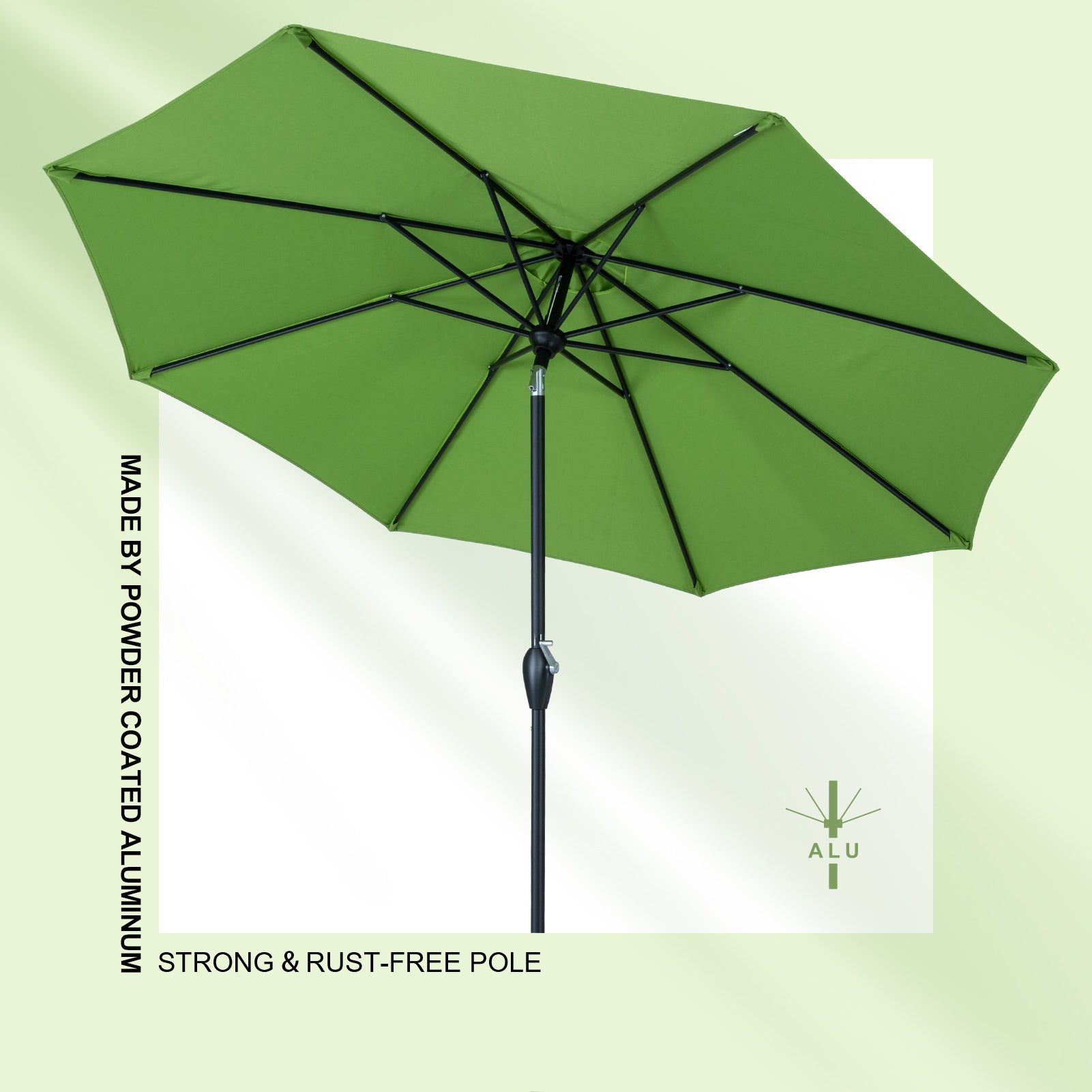 lime green 9 ft patio umbrella Tempera 9Ft Push Button Tilt Flora Patio Umbrella Green – Tempera Patio