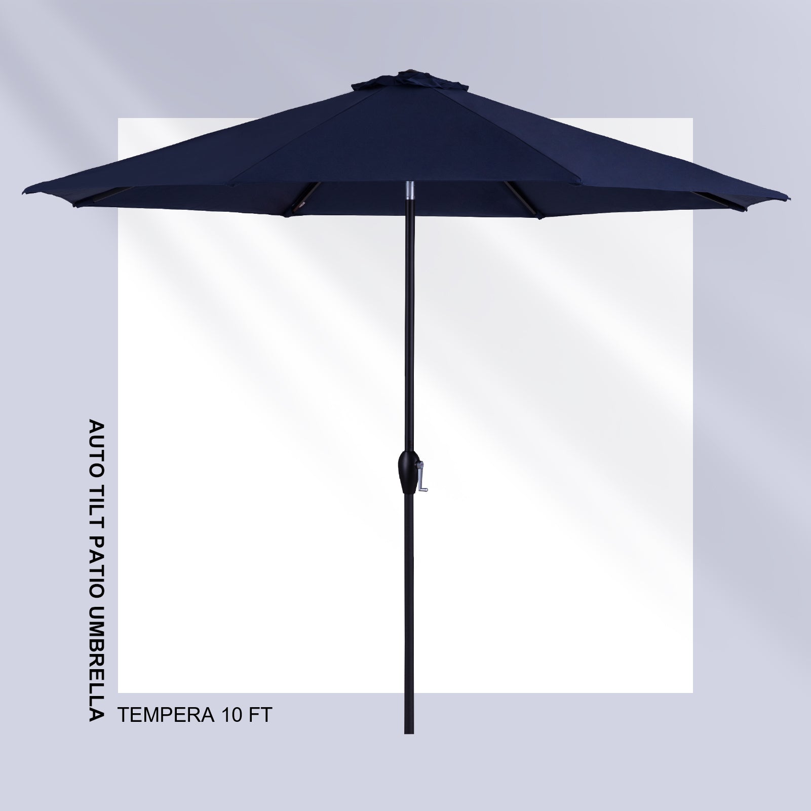 10 ft navy blue patio umbrella Tempera 10Ft Auto Tilt Flora 2025-Extra-Winter-Clearance under the impact of 1980s jansport backpack Vintage Color:Camp Vibes