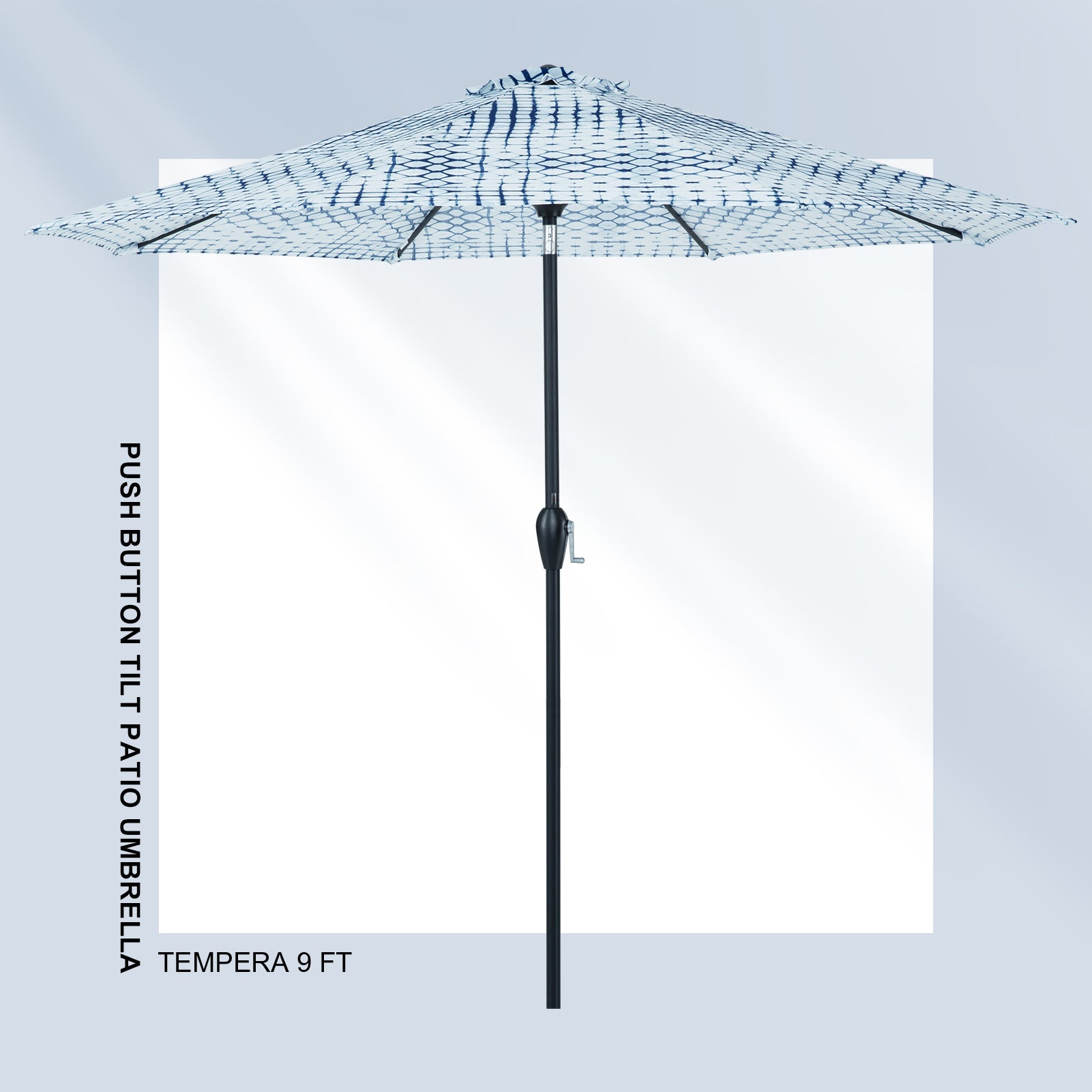 9 ft patio umbrella walmart Tempera 9Ft Push Button Tilt Flora Patio Umbrella Dot – Tempera Patio