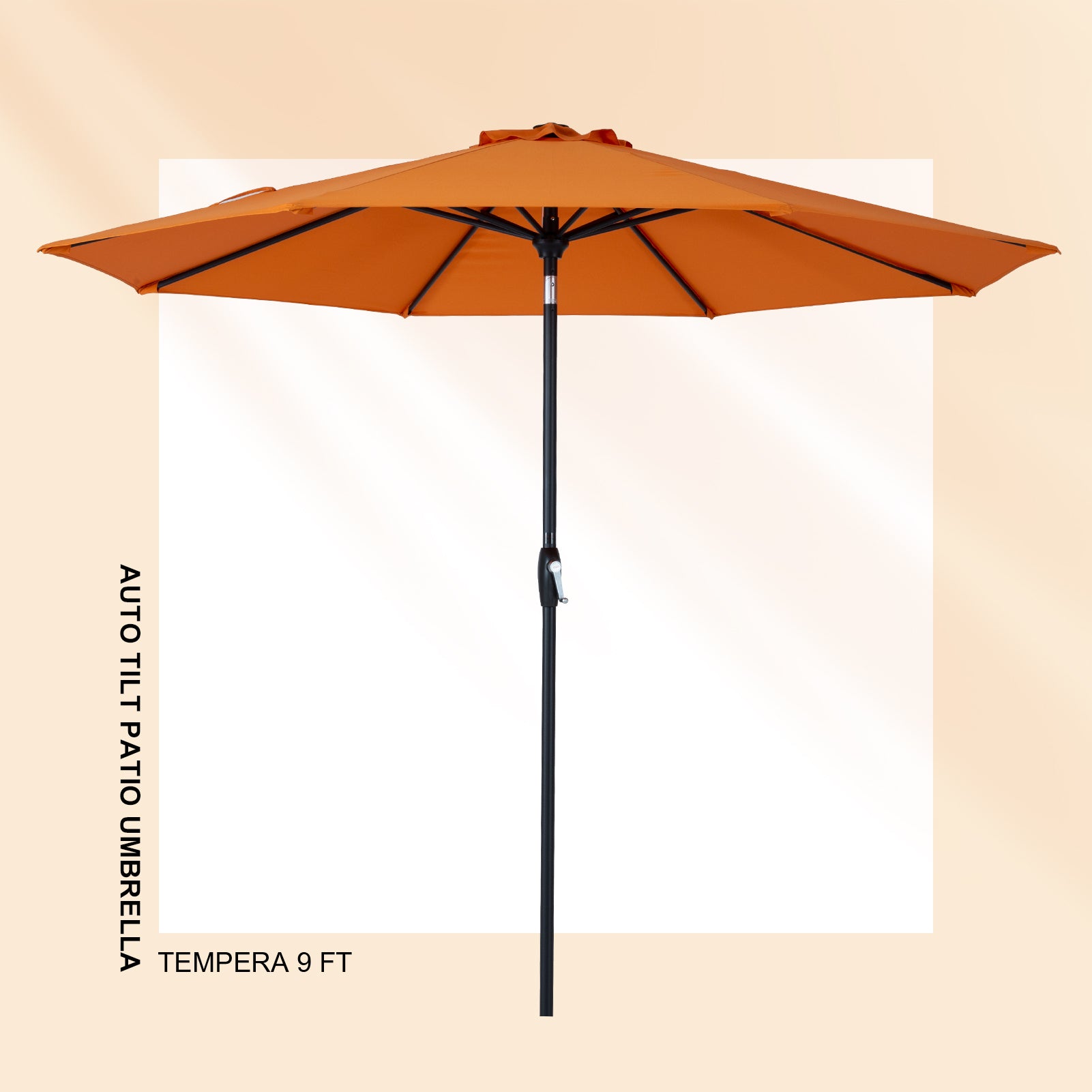 9 ft orange patio umbrella Tempera 9Ft Auto Tilt Flora Patio Umbrella Brick