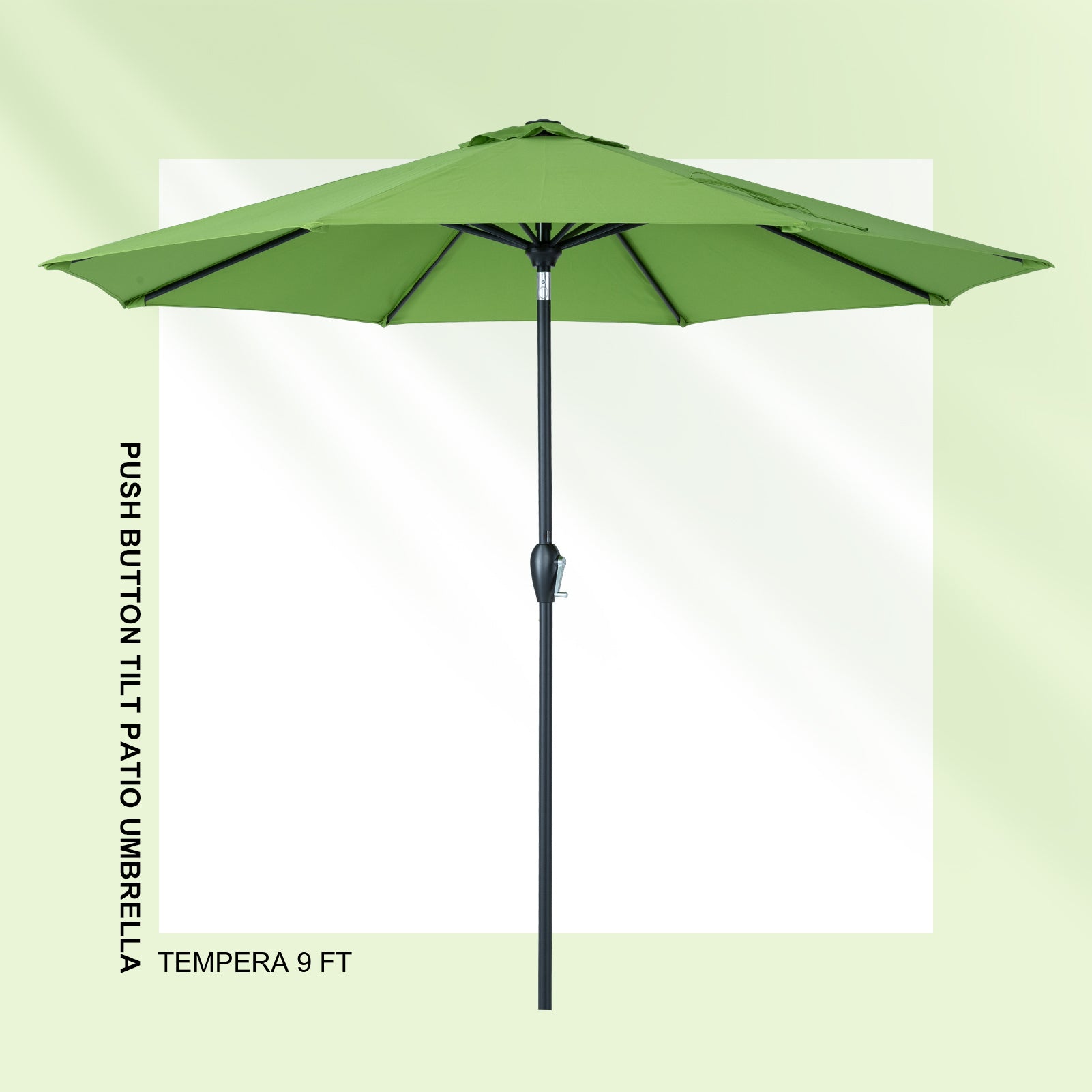 green pattern patio umbrella 9 Tempera 9Ft Push Button Tilt Flora Patio Umbrella Green – Tempera Patio