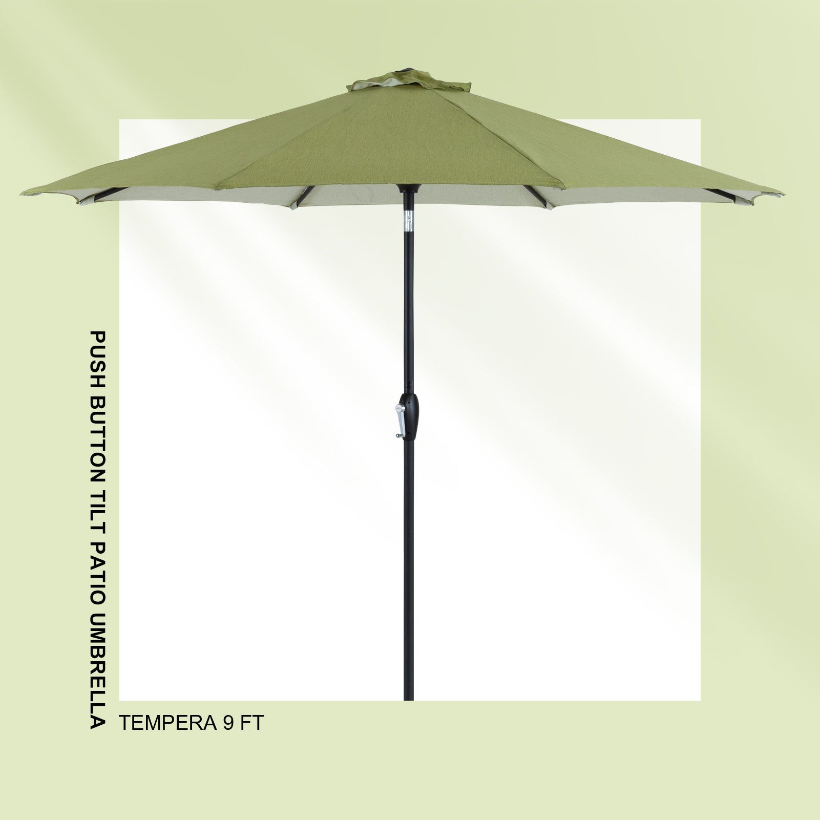 Tempera 9Ft Push Button Tilt Flora Patio Umbrella Grass