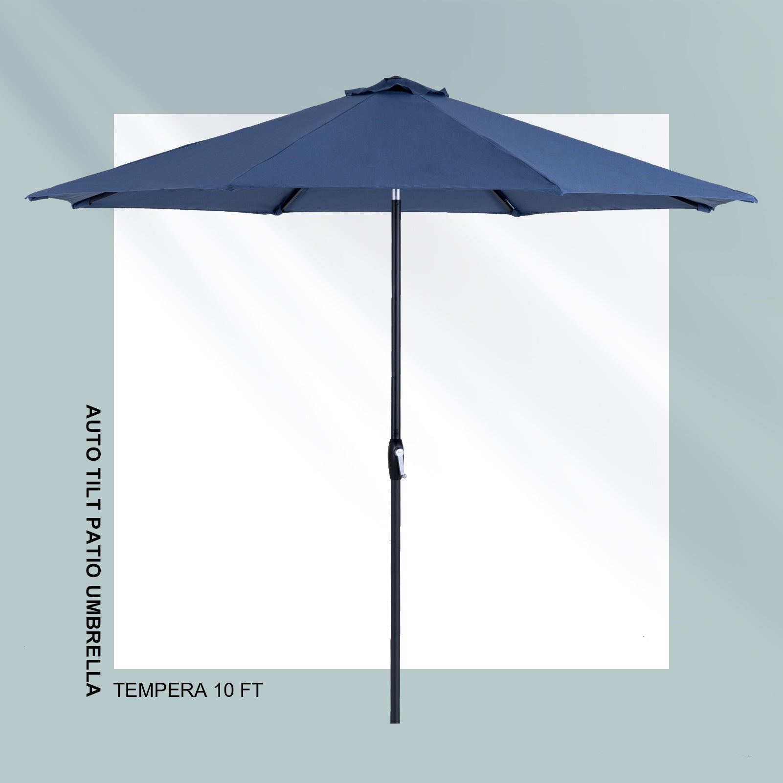 Tempera 10Ft Auto Tilt Flora Patio Umbrella Marine Tempera 10Ft Auto Tilt Flora Patio Umbrella Marine