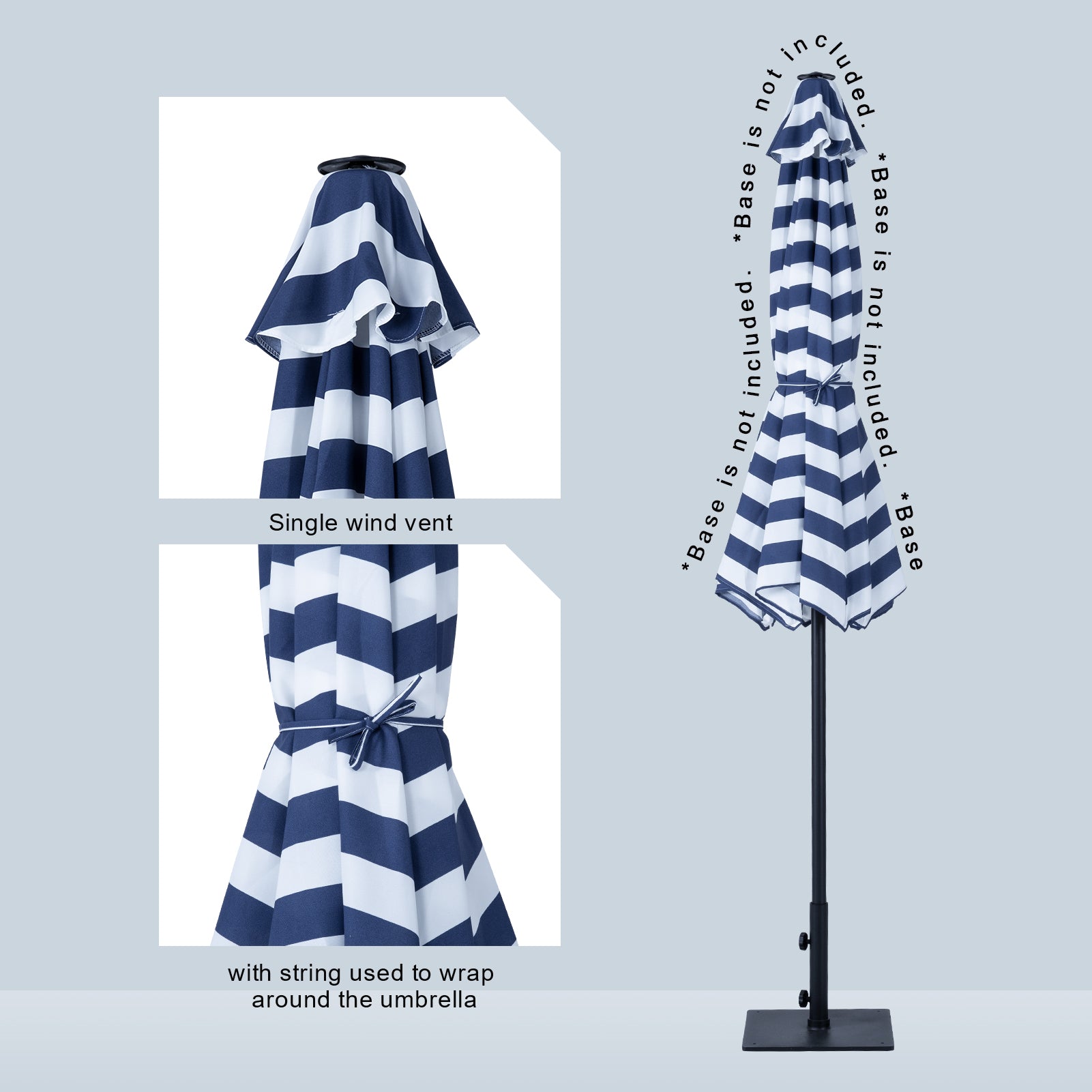 blue patterned patio umbrella Tempera 9Ft Push Button Tilt Flora Patio Umbrella Blue Stripe – Tempera Patio