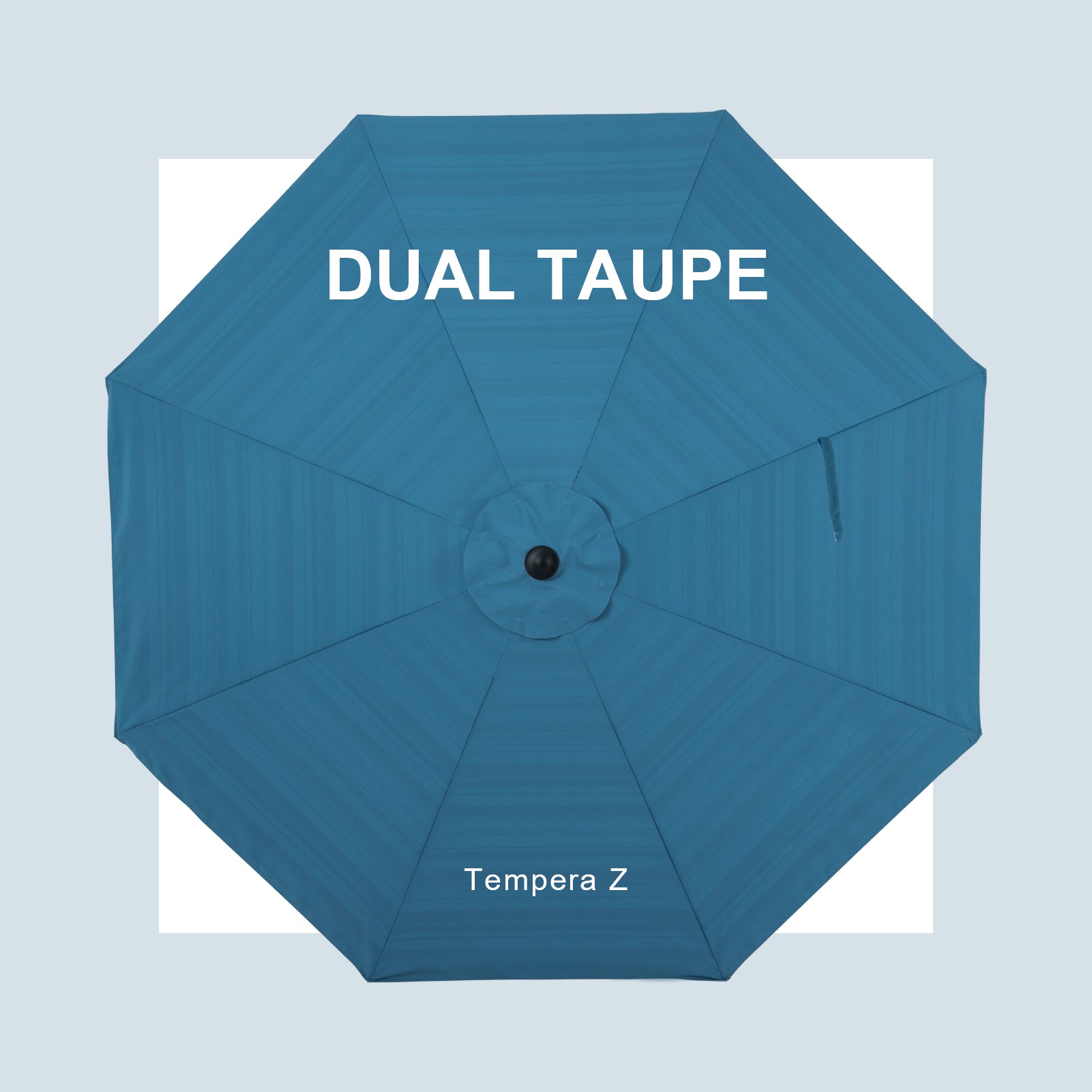 aqua blue patio umbrella Tempera Sunbrella 10 ft Auto-Tilt Outdoor Umbrella Cherry
