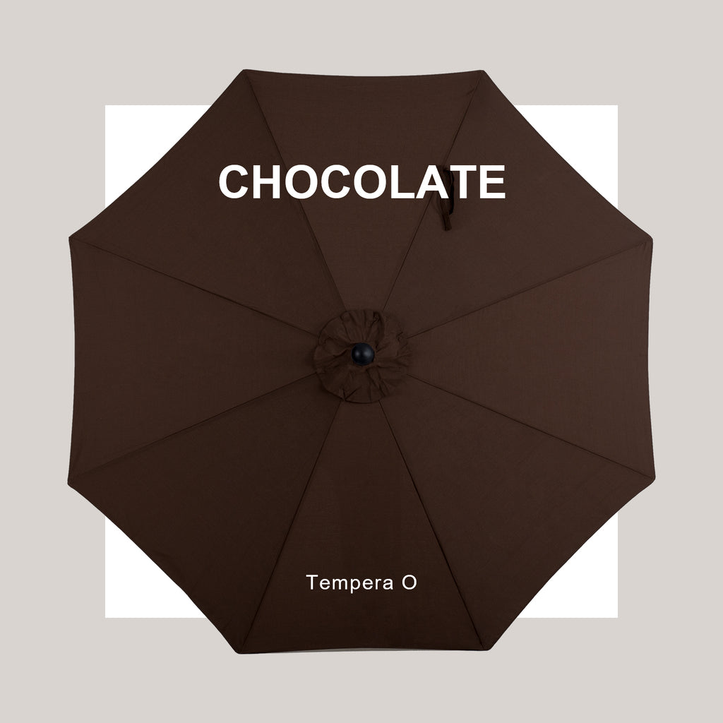 Tempera 10Ft Auto Tilt Flora Patio Umbrella Chocolate – Tempera Patio