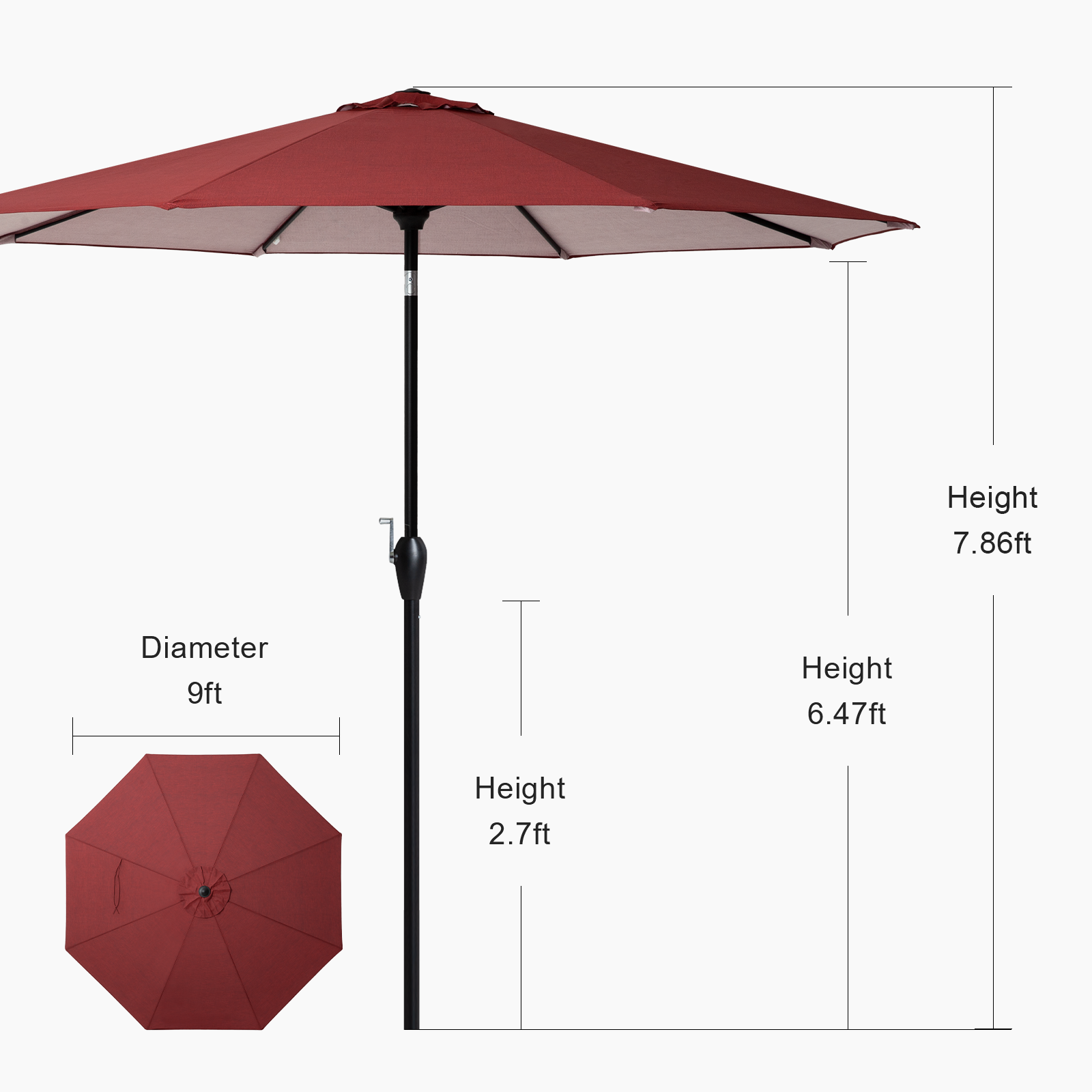 chili patio umbrella Tempera 9Ft Push Button Tilt Flora Patio Umbrella Chili Stripe – Tempera Patio