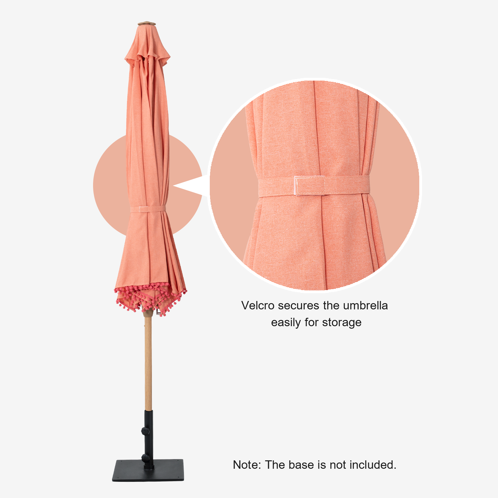coral and aqua patio umbrella Tempera 10Ft Auto Tilt Flora Patio Umbrella Tassel Coral Red