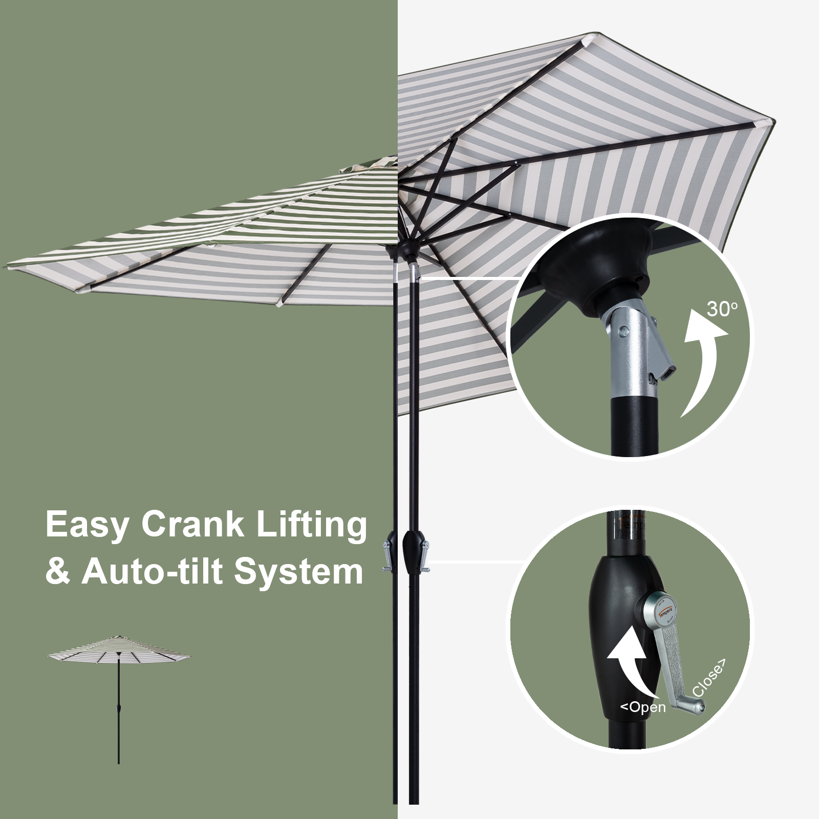 auto lift patio umbrella Tempera 10Ft Tilt Flora Lan Stripe – Tempera Patio Featuring a smooth auto Color:Hydrogen White/Uranium Black Matte Where to buy Shimano Snowmobile Rental Service